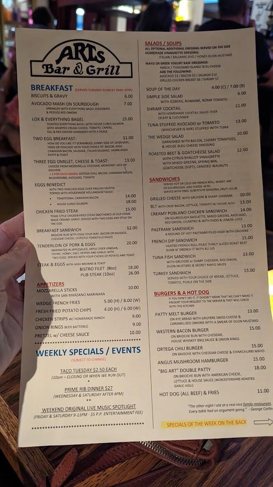Art's Bar & Grill Menu image 4